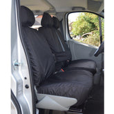 Vauxhall Vivaro 2006-2014 Driver And Front Double Passenger Seat Covers With Armrest - Black